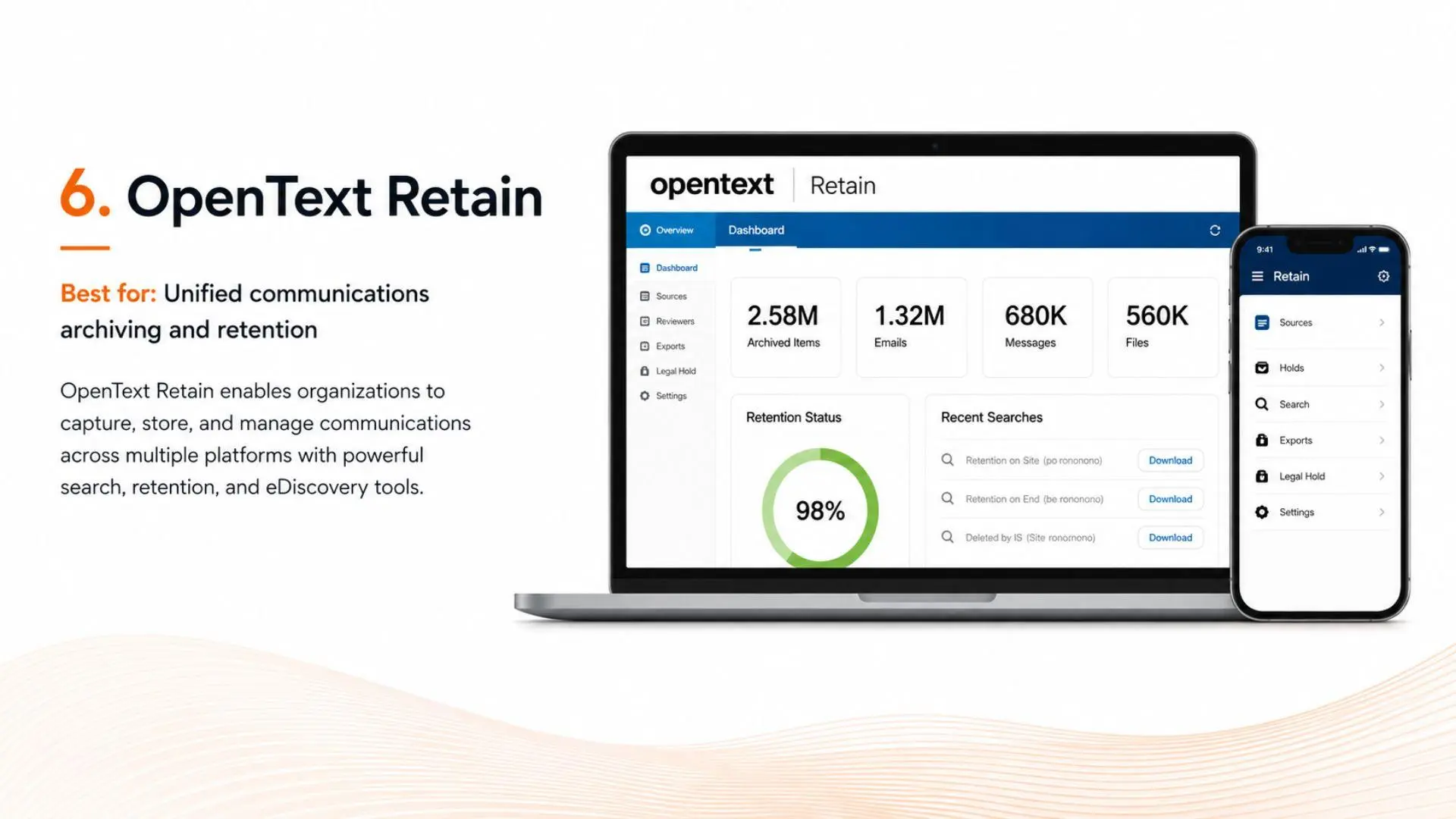 OpenText Retain unified communications archiving and retention platform